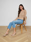 MIO CABLE CROP PULLOVER - SOFT CAMEL