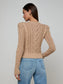 MIO CABLE CROP PULLOVER - SOFT CAMEL