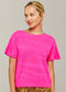 POINTELLE ZEBRA TEE - DIVA PINK