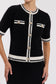 SUTTON KNIT TOP - BLACK AND WHITE