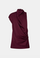 AERIS DRAPED SATIN MINI DRESS - BURGUNDY