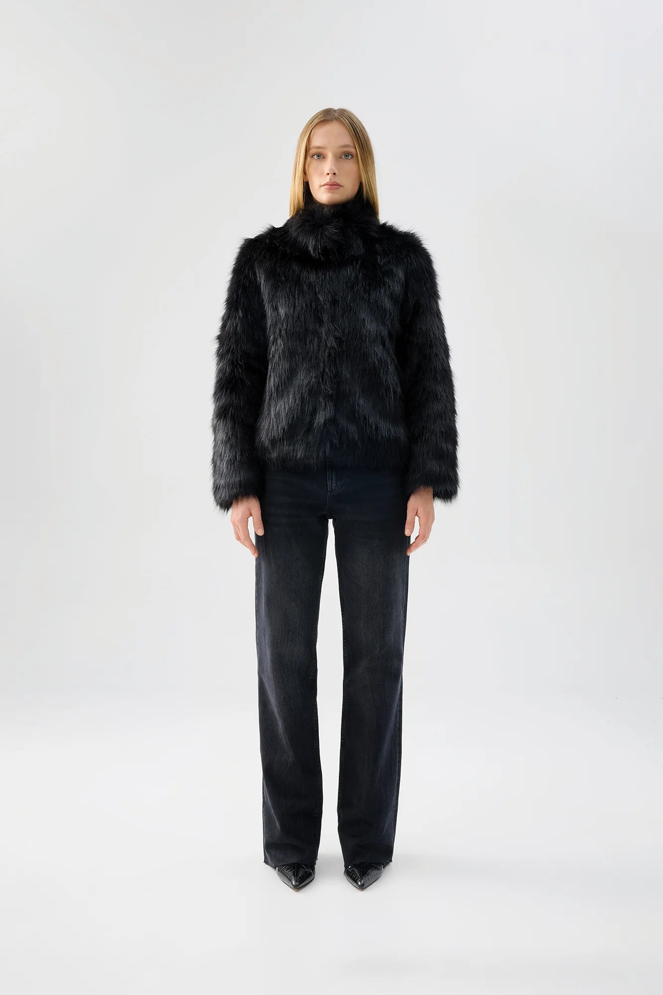 FUR DELISH JACKET - BLACK