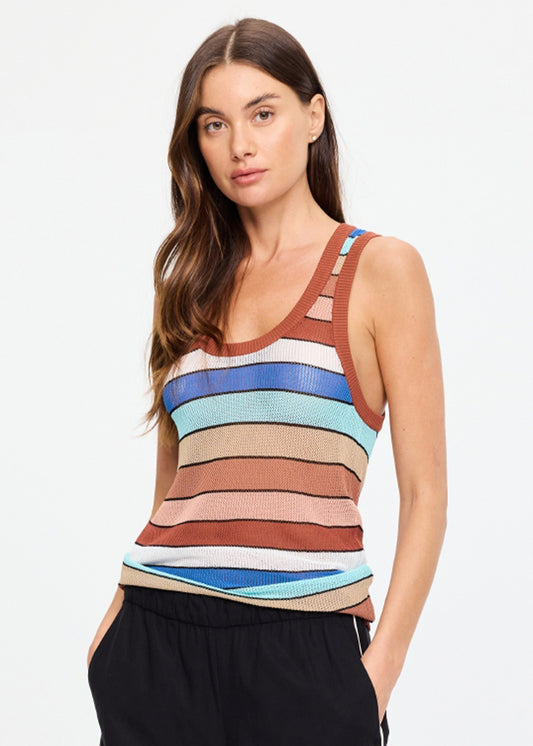 IZA JET KNIT TANK TOP - STRIPE