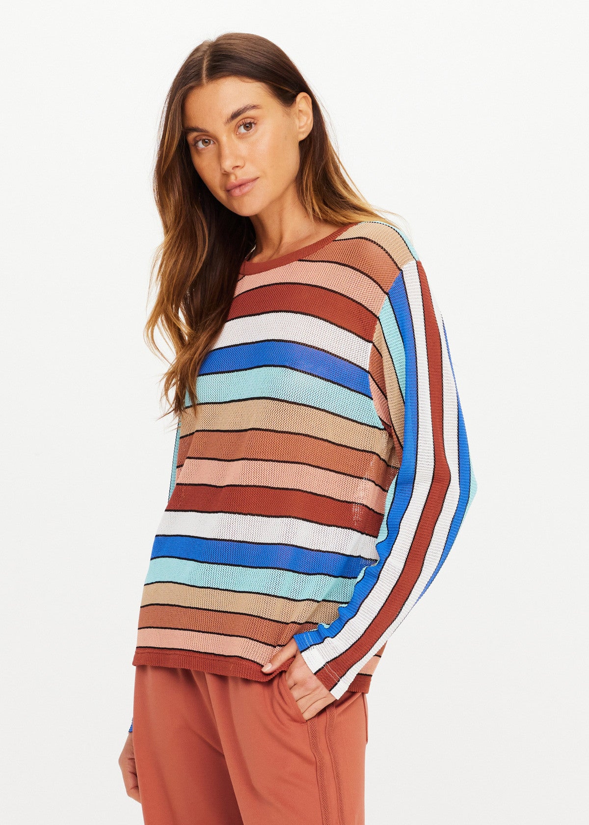 IZA MILLA LONG SLEEVE TOP -  STRIPE