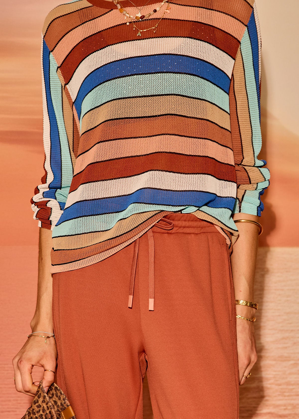 IZA MILLA LONG SLEEVE TOP -  STRIPE