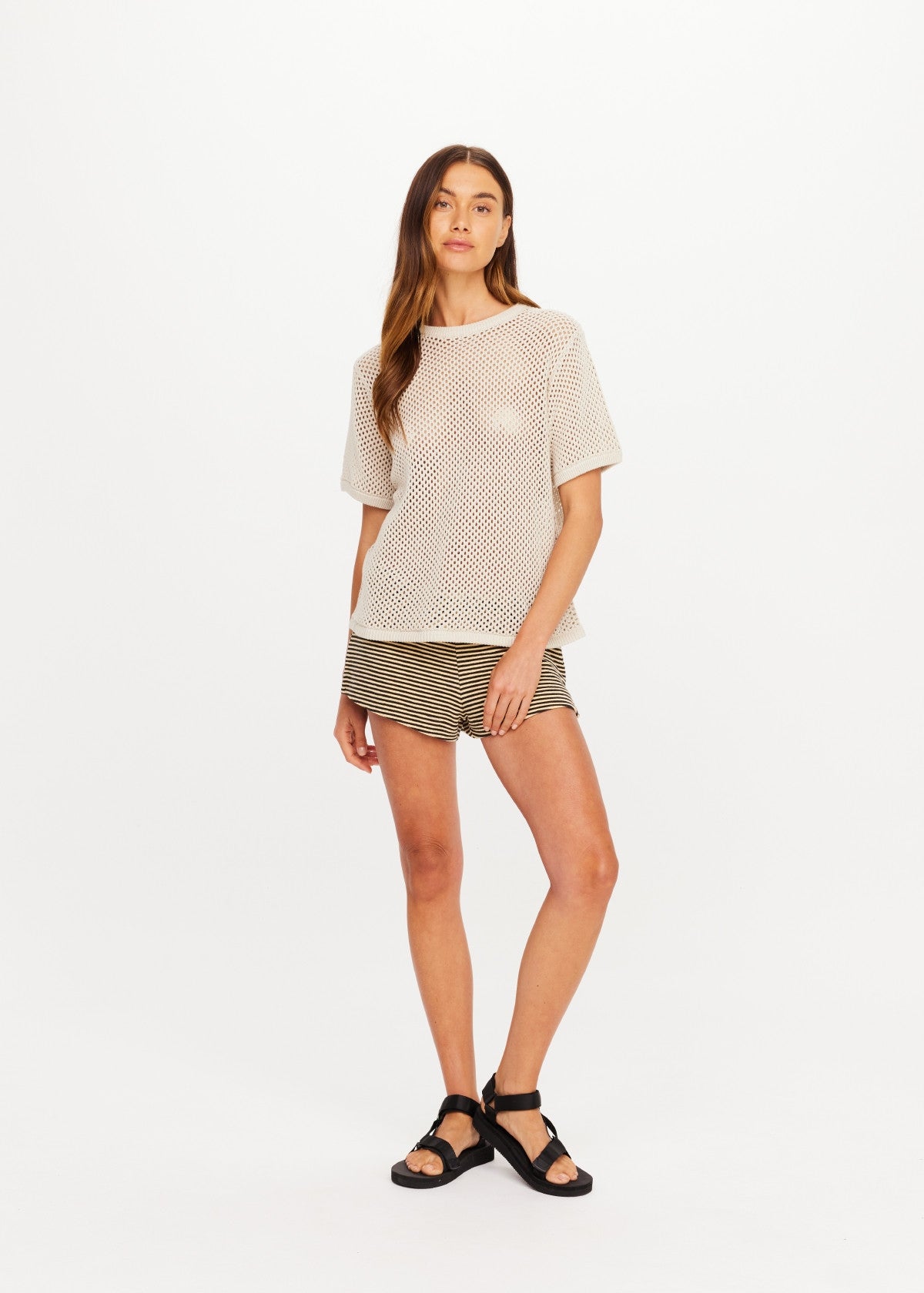 KNIT CASEY TEE - CREAM