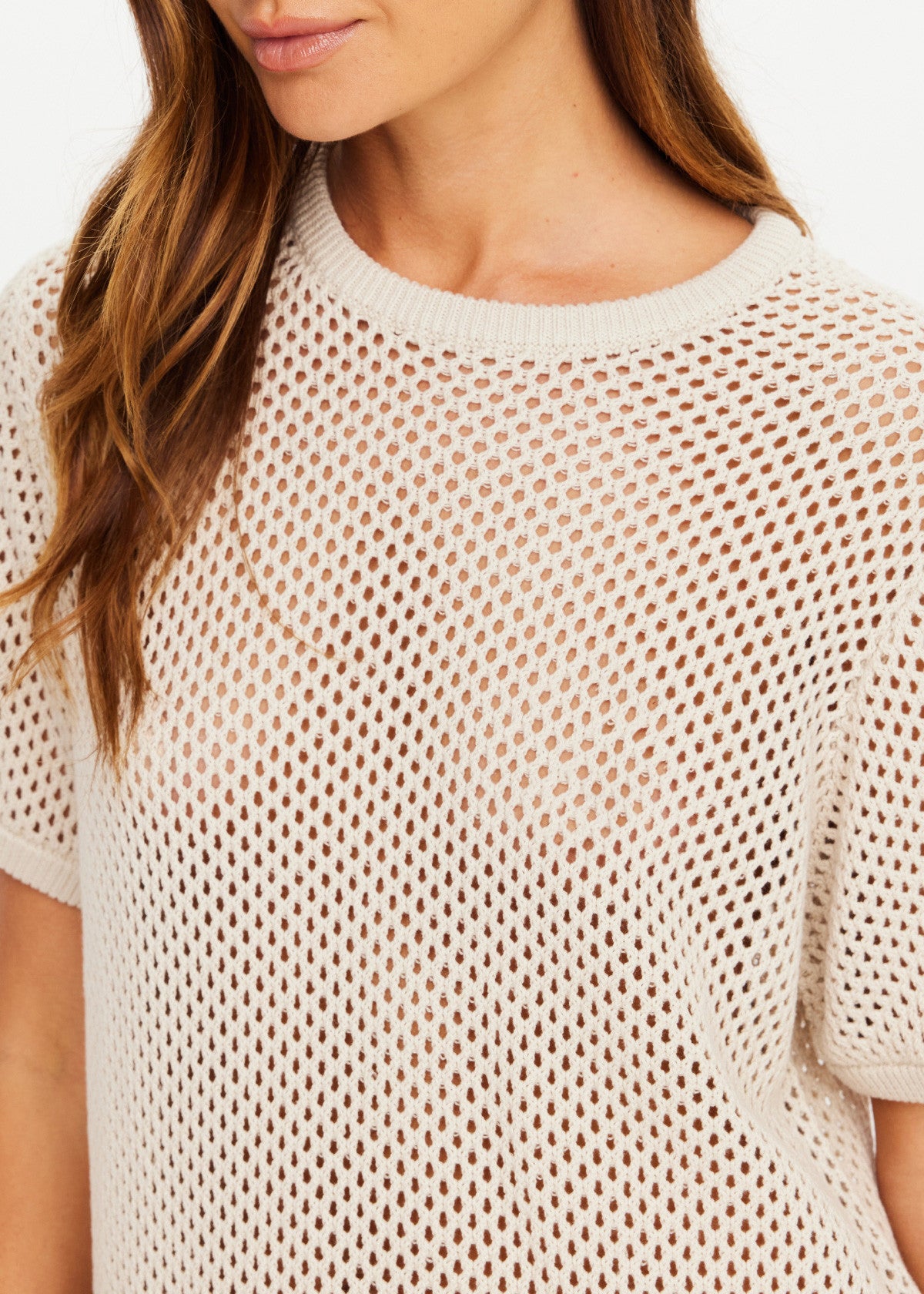 KNIT CASEY TEE - CREAM