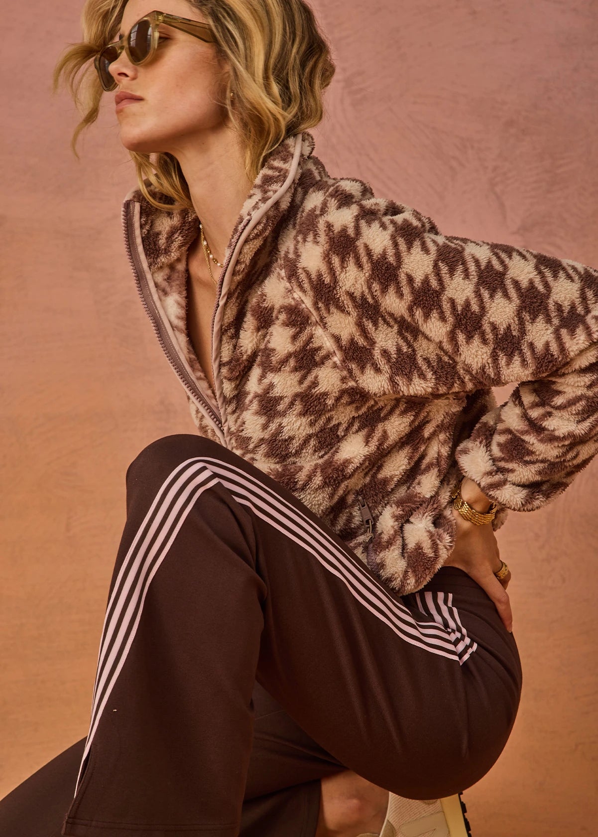 PALACIO HARLOW FLEECE PULLOVER - CHECK