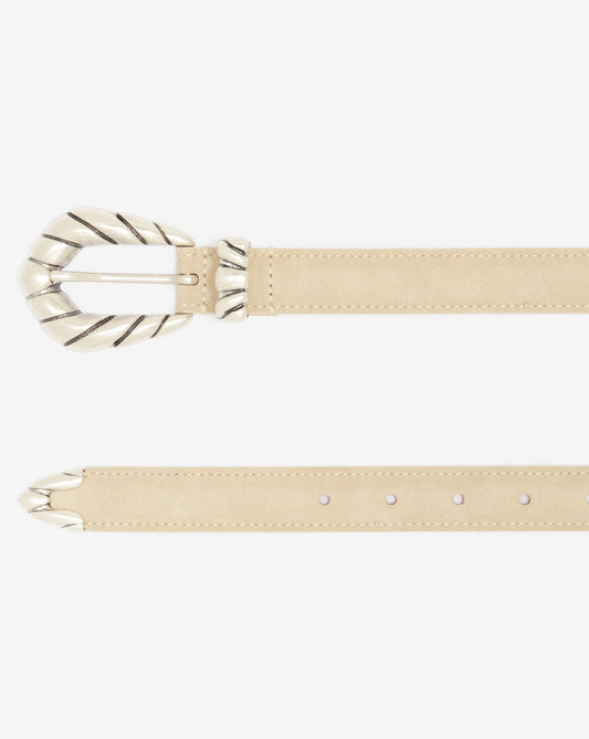 EMBELLA BABY SUEDE BELT - BEIGE