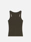 RIB SCOOP BUTTON TANK - RICH MILITARY HEATHER