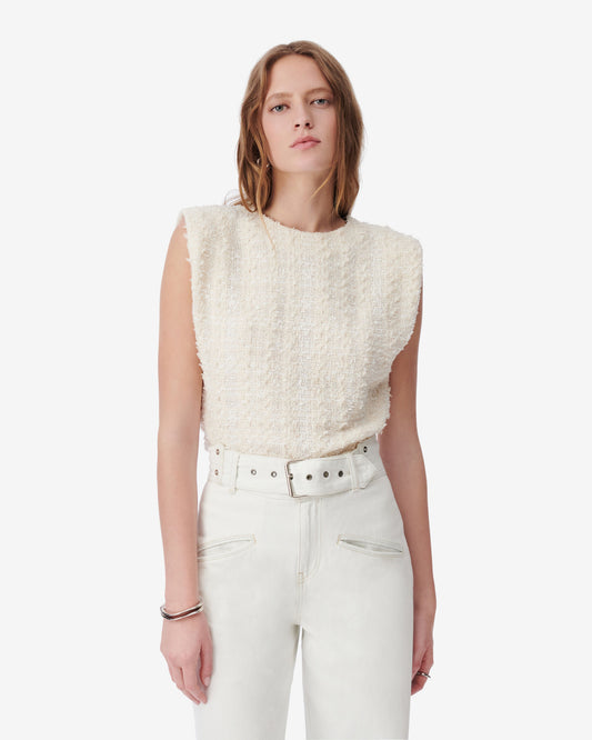 OPHELYS TWEED TOP - ECRU