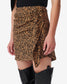 ETHELLE SHORT LEOPARD SKIRT - BLACK/CAMEL