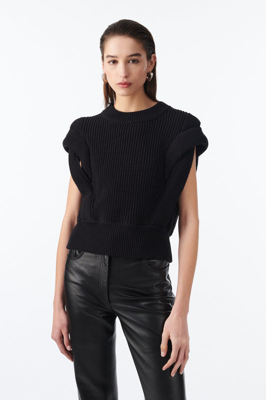 NASH KNIT TOP - BLACK