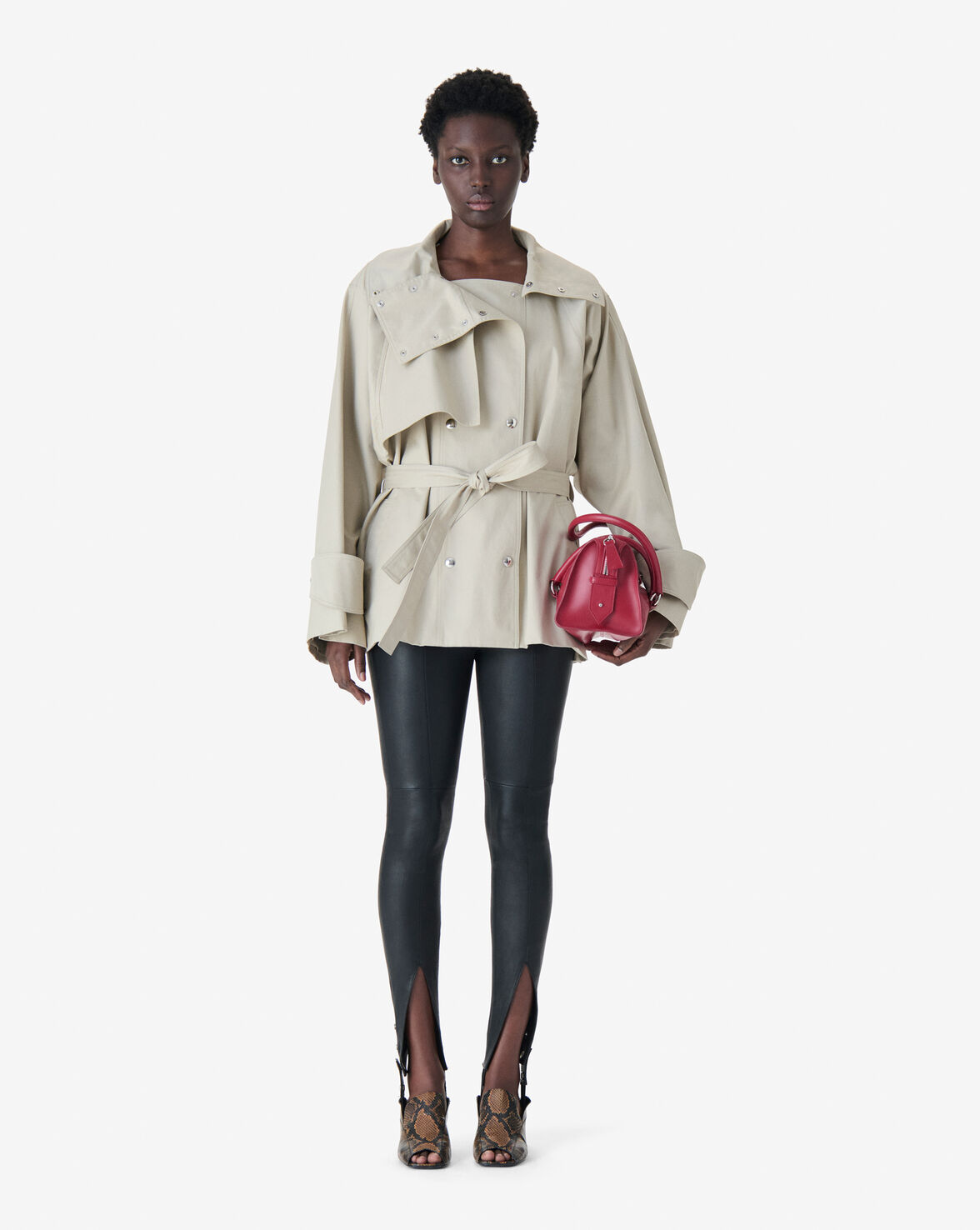RALYA TRENCH COAT - WARM GREY