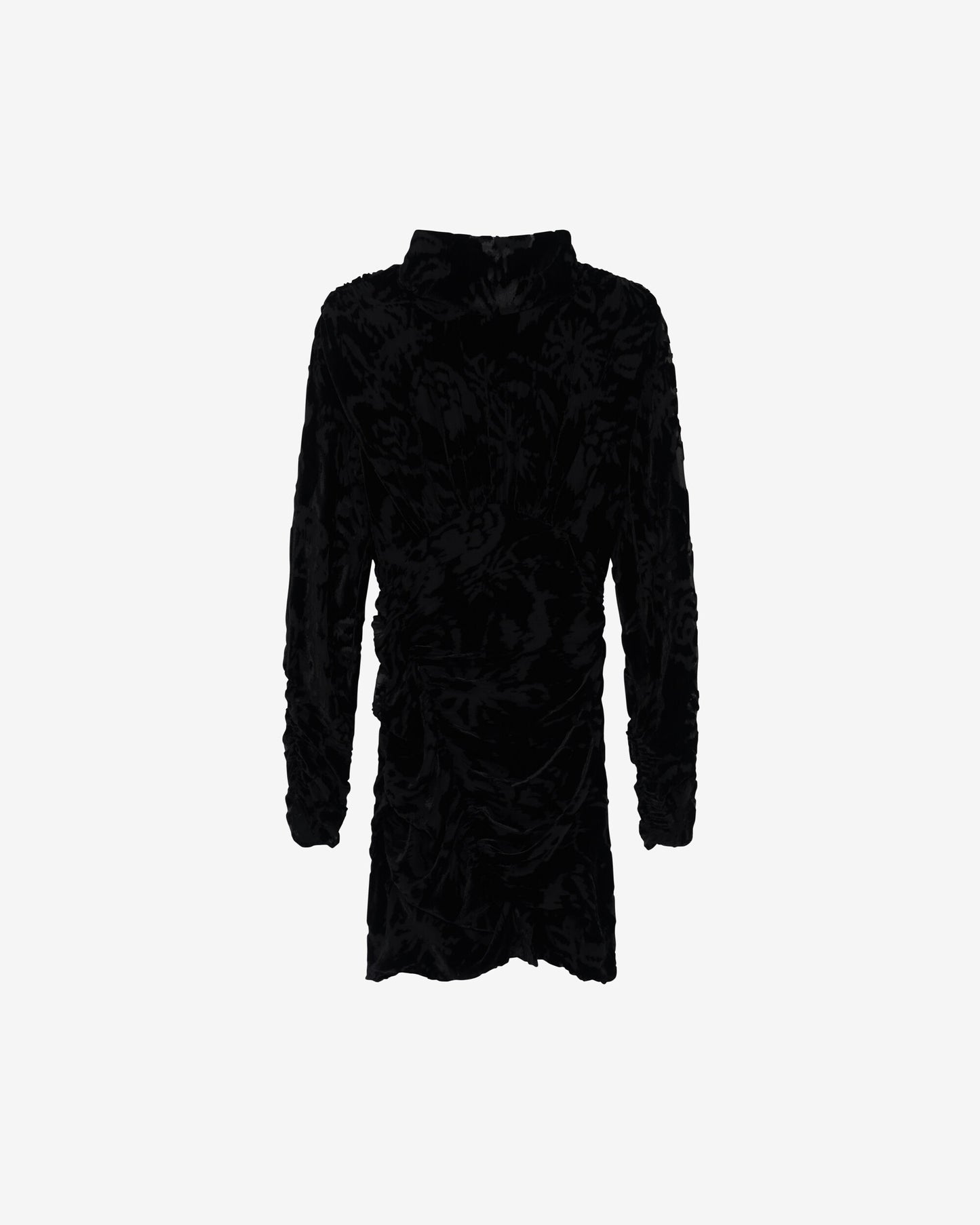 NARIVO PATTERNED VELOUR DRESS - BLACK