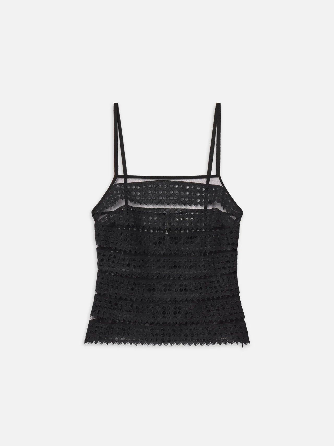 LATTICE CROTCHET CAMI - BLACK
