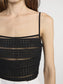 LATTICE CROTCHET CAMI - BLACK