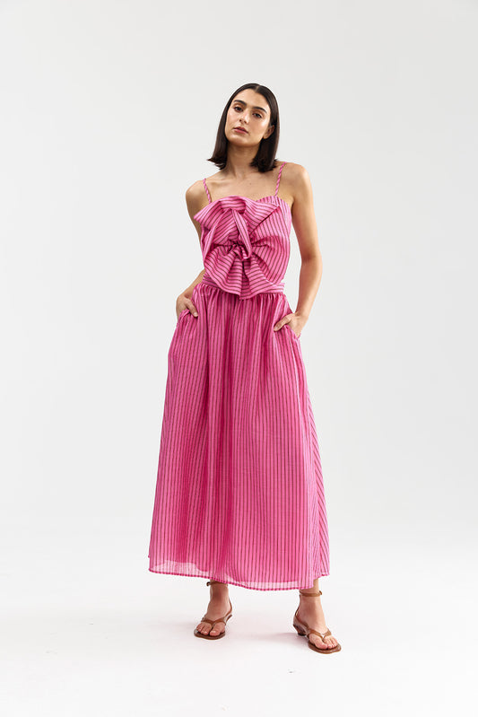 CALLA SKIRT - POPPY BARK STRIPE