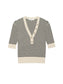 THE STRIPE V-NECK SWEATER - CREAM MULTI
