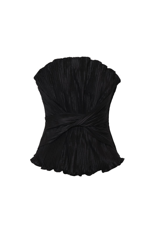 *PREORDER* TE RECUERDO PLEATED TOP - BLACK