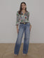 DANI SILK BLOUSE - MULTI MIX TURQUOISE