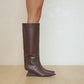 BEN WEDGE KNEE HIGH BOOT - CHOCOLATE