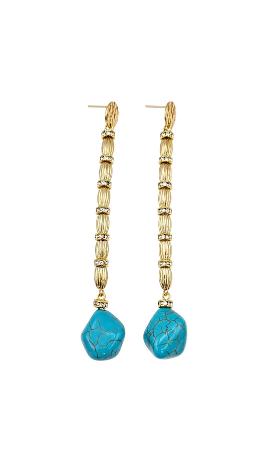 *PREORDER* AMALFI TURQUOISE COLUMN EARRINGS
