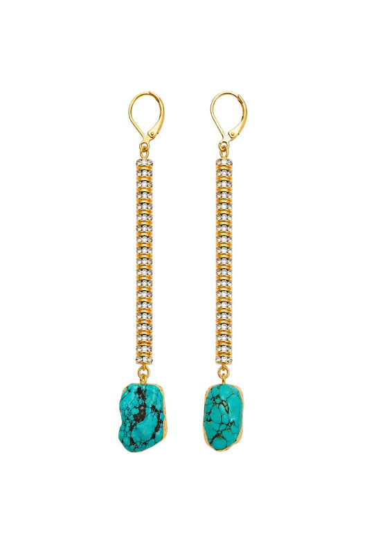 *PREORDER* GOLDEN HOUR CRYSTAL TURQUOISE EARRINGS