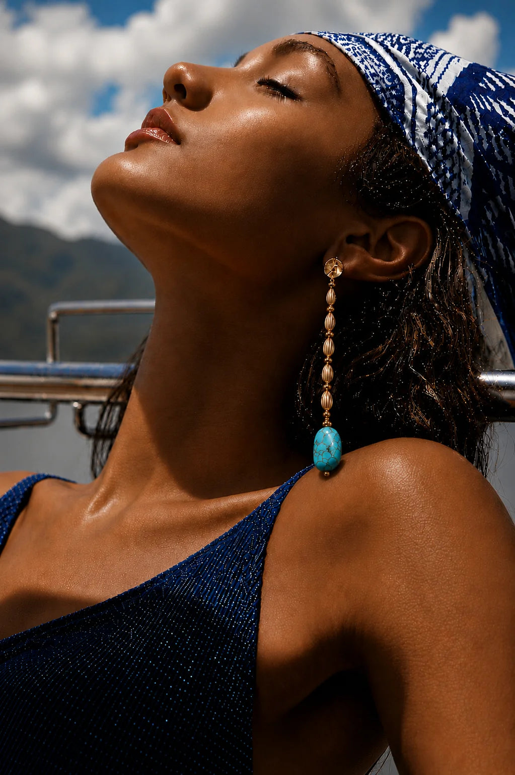 *PREORDER* AMALFI TURQUOISE COLUMN EARRINGS