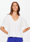 ELINA V NECK TEE - WHITE