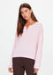 RYLEE KNIT BUTTON TOP - ROSEWATER