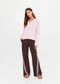 RYLEE KNIT BUTTON TOP - ROSEWATER