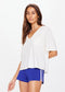ELINA V NECK TEE - WHITE