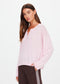 RYLEE KNIT BUTTON TOP - ROSEWATER