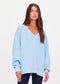 LOU V NECK SWEATER - JEWEL