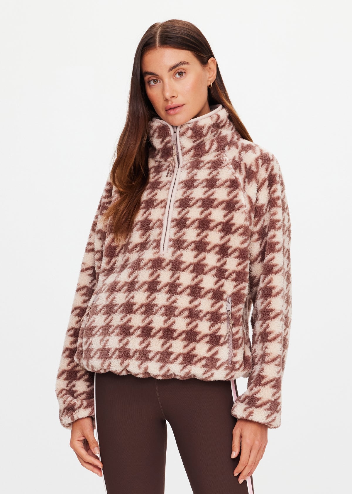 PALACIO HARLOW FLEECE PULLOVER - CHECK
