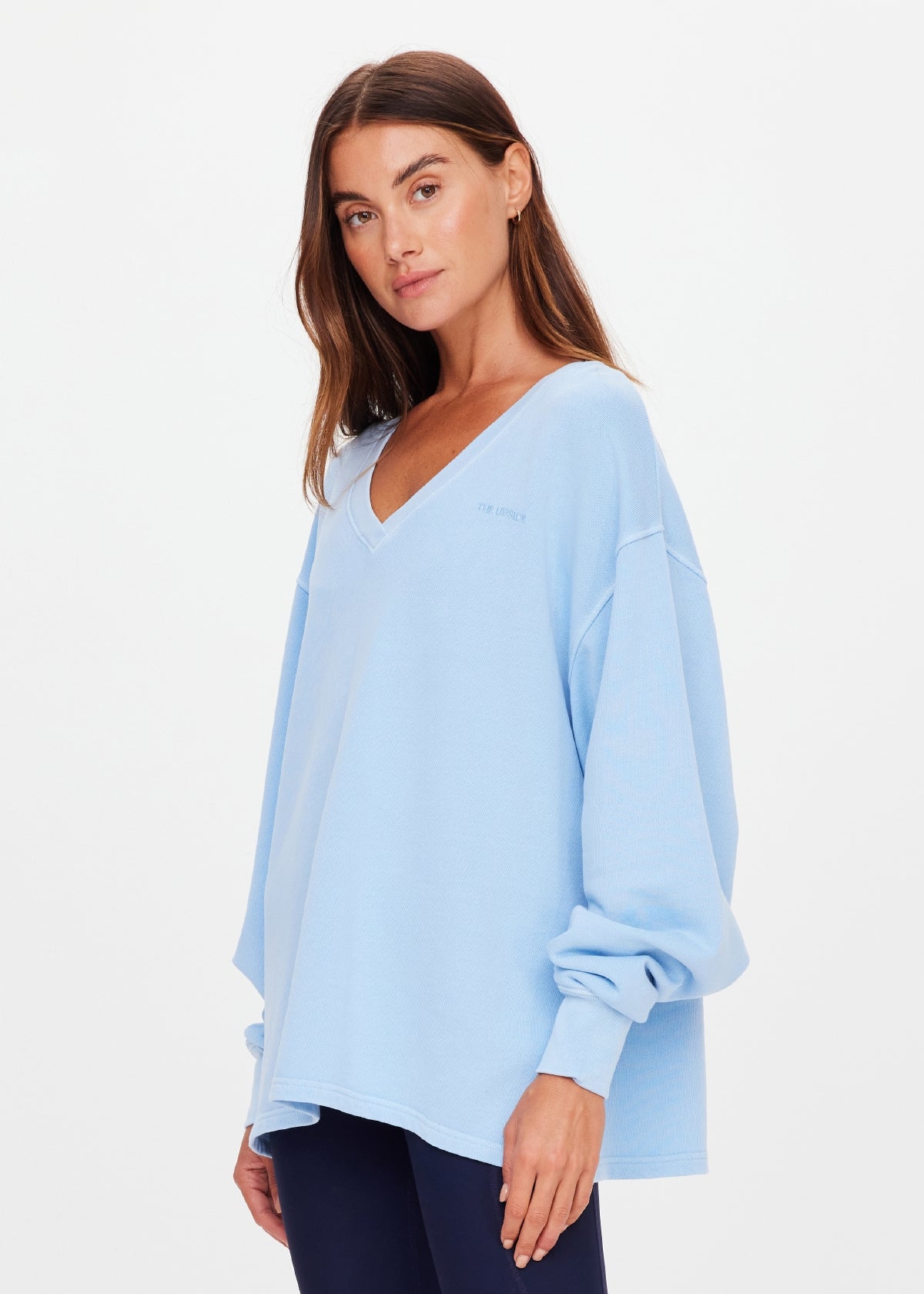 LOU V NECK SWEATER - JEWEL