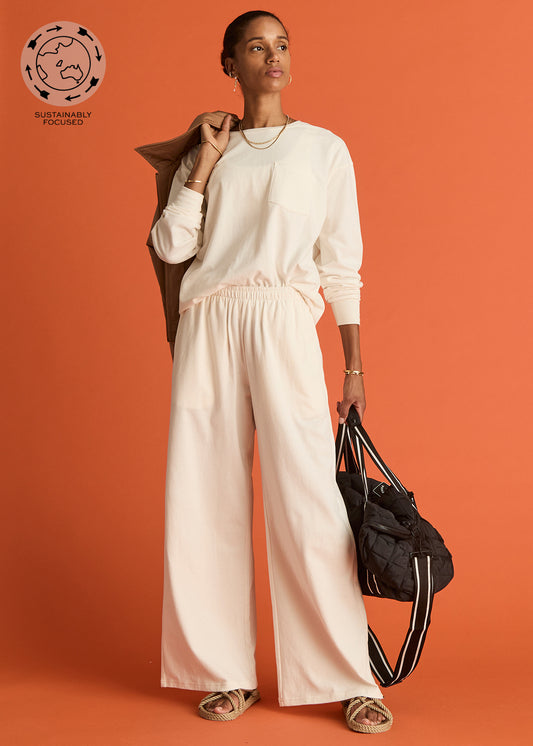 SOHO TOKIO WIDE LEG PANT - CREME