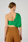 BLOCKED DRAPE BODICE - JEWEL GREEN