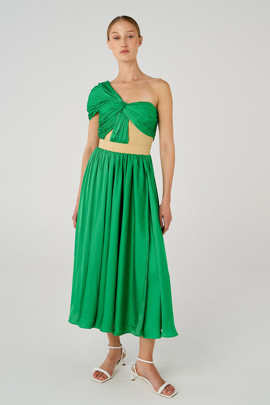 DRAPE DRESS - JEWEL GREEN