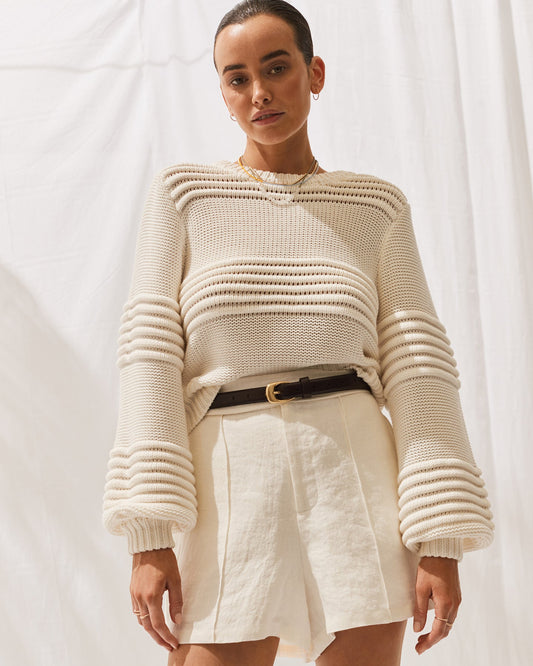 THE LIEKA KNIT JUMPER - OFF WHITE