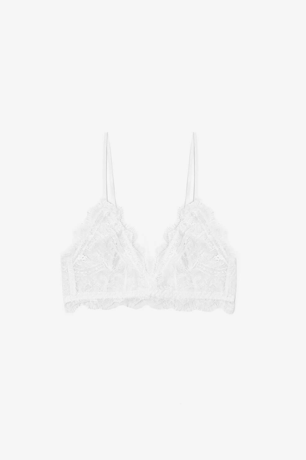 LACE BRA WITH TRIM - IVORY