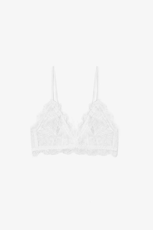 LACE BRA WITH TRIM - IVORY