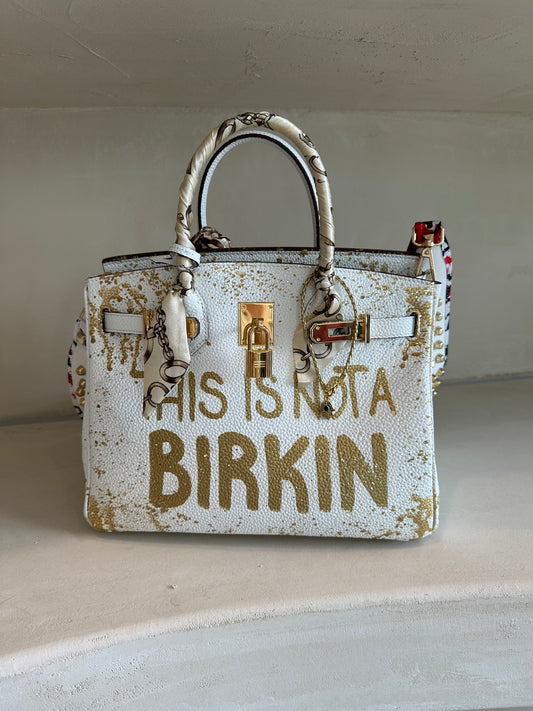 BIANCA NOT A BIRKIN BAG - WHITE/GOLD