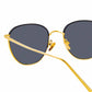 RAIF SQUARE SUNGLASSES IN GREY/YELLOW GOLD