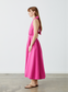 CHLOE LINEN MIDI DRESS | PINK