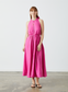 CHLOE LINEN MIDI DRESS | PINK