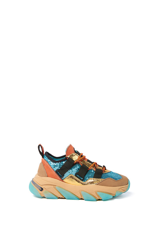 COLOUR BLOCK SNEAKER - MARRONE