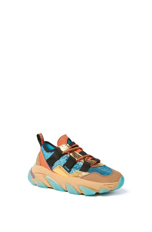 COLOUR BLOCK SNEAKER - MARRONE